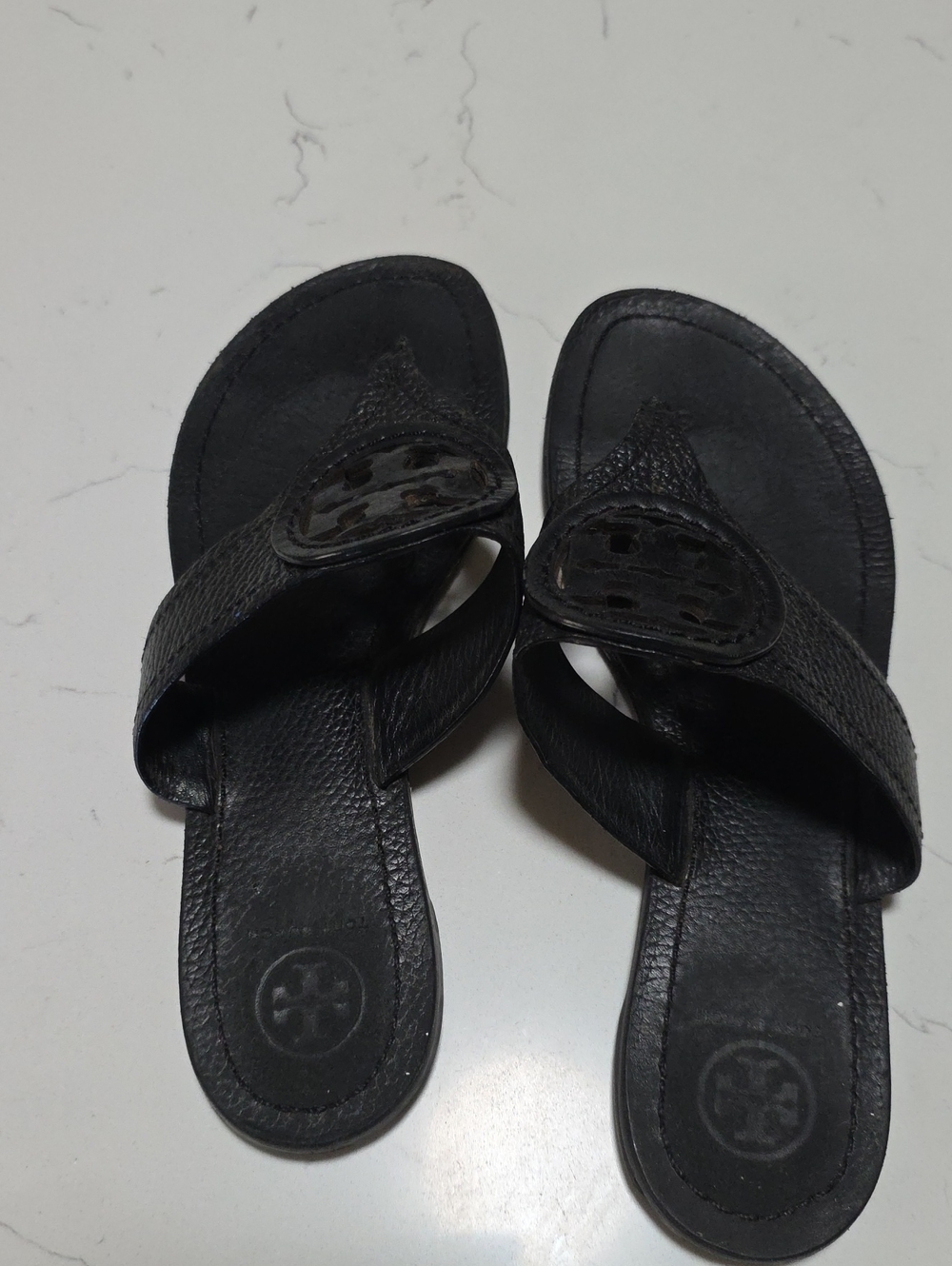 Tory Burch Women’s Black Leather Slide Sandals Size 8M